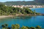Vista da Praia do Ribeiro em Bombinhas.