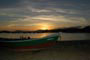 P&ocirc;r do sol, vista da praia do baixio em porto belo - Santa Catarina.