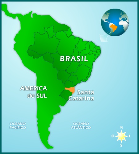 Localização do Brasil no Atlântico Sul