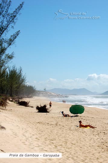 Pessoas tomando sol na bela praia da gamboa