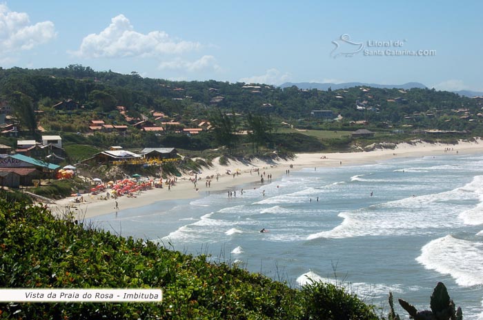 Vista da orla da praia do rosa de imbituba santa catarina