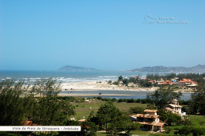 Vista lagoa de ibiraquera e praia de ibiraquera
