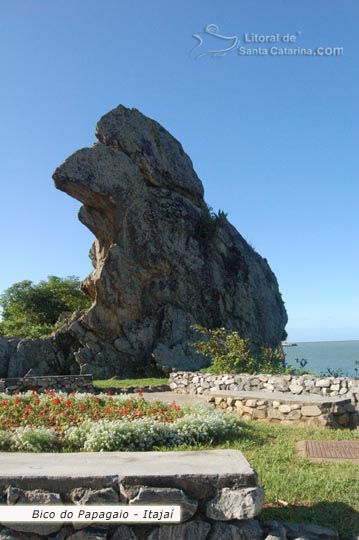 fotos da pedra que tem o formato de um papagaio, Praia do Jeremias e Bico do Papagaio de Itajaí  