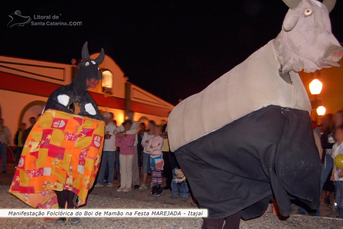 manifestação folclórica do boi de mamão na festa marejada de itajaí