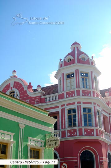 centro e construções históricas de laguna, santa catarina, brasil