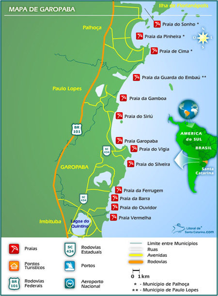 Mapa de Garopaba - Clique para Ampliar