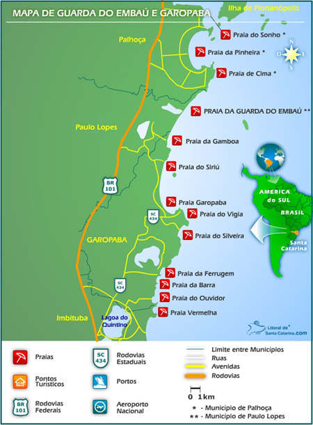 Mapa de Palhoça - Clique para Ampliar