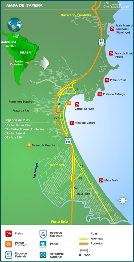 Mapa de Itapema - Clique para Ampliar