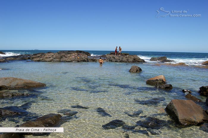 Praia de cima, palhoçca, santa catarina, brasil, águas cristalinas