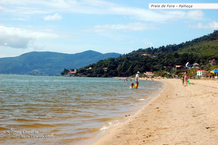 vista da orla da praia de fora, palhoça, sc 