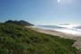 vista praia da armação, restinga preservada, mar lindo e uma das melhores praia de santa catarina