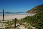 praia da solidão, restinga preservada, e mar azul de sc