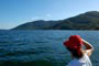 vista do barco chegando a costa da lagoa