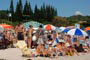 Galera tomando um sol na praia de jurere internacional em floripa