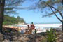 praia da ferrugem sc, salva vida tomando conta da praia