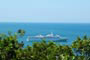 Vista de transatlântico a partir da ilha de porto belo