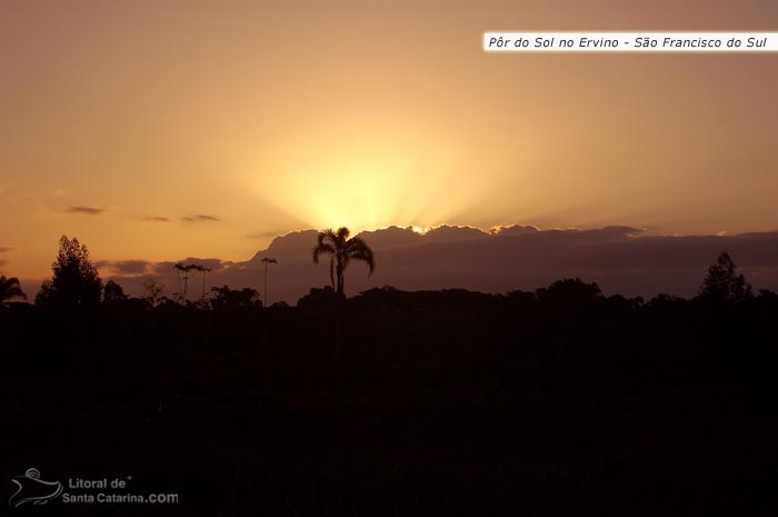 pôr do sol no ervino em são francisco sc