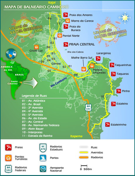 Mapa Balneário Camboriú