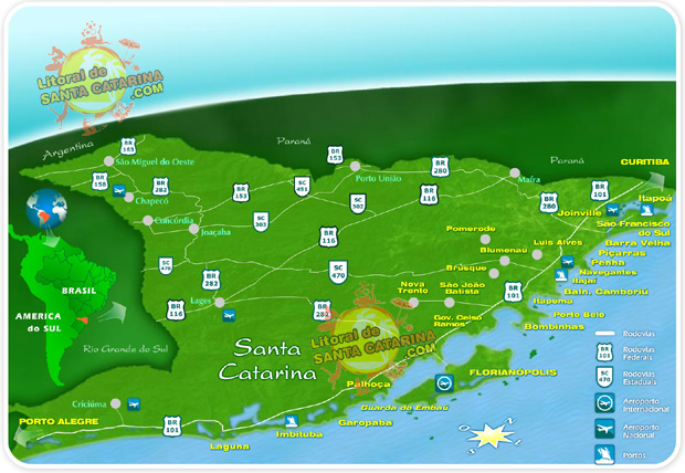 Mapa do Estado de Santa Catarina